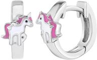 girls' jewelry: enamel unicorn earrings in sterling silver - enhance your style! logo