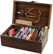 🧵 retro dandelion misslytton sewing kit box - wooden hand home sewing repair tool kit for beginners, universal sewing accessories set for women, men, adults, girls, and kids logo
