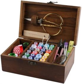 img 4 attached to 🧵 Retro Dandelion MissLytton Sewing Kit Box - Wooden Hand Home Sewing Repair Tool Kit for Beginners, Universal Sewing Accessories Set for Women, Men, Adults, Girls, and Kids