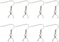 💍 xingzi 50pcs stainless steel earring hooks - jewelry making accessories for diy earrings (silver) logo