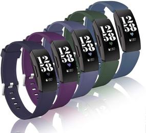 img 4 attached to 📿 5-Pack Soft Silicone Vanet Bands for Fitbit Inspire/Inspire 2/Inspire HR/Ace 2 - Compatible for Women and Men (Small/Large)