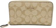 women's handbags & wallets: medium around wallet in crossgrain leather logo