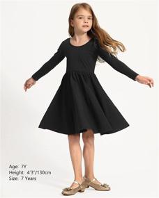 img 2 attached to STELLE Toddler Sleeve Casual 👗 Twirly Girls' Dresses: Trendy & Comfortable Clothing