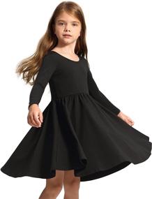 img 4 attached to STELLE Toddler Sleeve Casual 👗 Twirly Girls' Dresses: Trendy & Comfortable Clothing