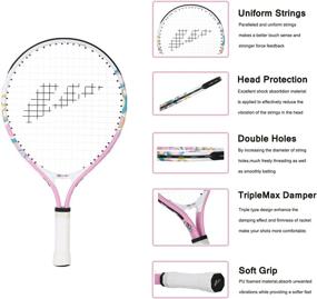 img 2 attached to 🎾 Weierfu Junior Tennis Racket for Kids Toddlers Starter Racket 17" - Lightweight Strung with Cover Bag