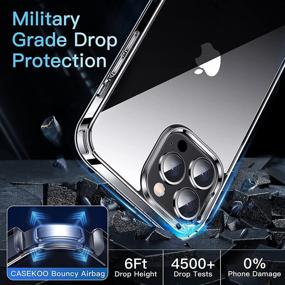 img 2 attached to 📱 CASEKOO Crystal Clear iPhone 12 Pro Max Case, [No Yellowing] [Military Grade Drop Tested] Shockproof Protective Phone Case Slim Thin Cover 6.7 inch 5G 2020, Clear