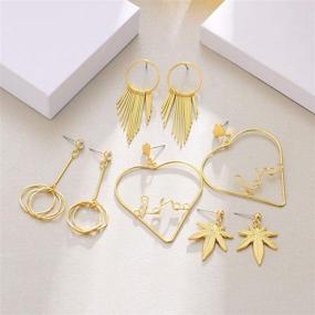 img 2 attached to 💎 29 Pairs Assorted Stud Earrings Set for Women and Girls, Including Simple Hoop Earrings - Girl's Jewelry Collection for Trendy Styles…