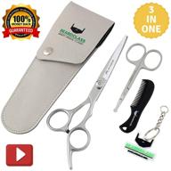 🧔 beardclass beard mustache scissors kit set for men (3 in 1) - complete beard care package with small comb and leather pouch logo