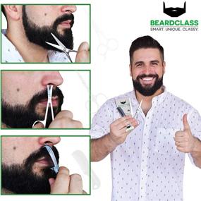 img 2 attached to 🧔 Beardclass Beard Mustache Scissors Kit Set for Men (3 in 1) - Complete Beard Care Package with Small Comb and Leather Pouch