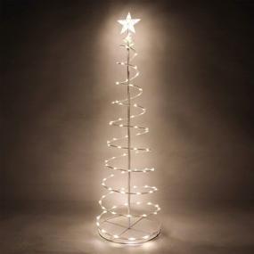 img 4 attached to 🎄 Joiedomi 5ft Spiral Christmas Tree with 100 LED Lights - Animated Lightshow, Perfect for Outdoor Yard Garden Decorations, Christmas Events, Night Decorations, and Christmas Eve - Warm White