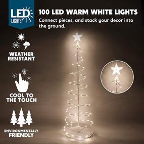 img 1 attached to 🎄 Joiedomi 5ft Spiral Christmas Tree with 100 LED Lights - Animated Lightshow, Perfect for Outdoor Yard Garden Decorations, Christmas Events, Night Decorations, and Christmas Eve - Warm White