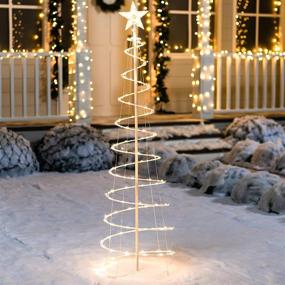 img 2 attached to 🎄 Joiedomi 5ft Spiral Christmas Tree with 100 LED Lights - Animated Lightshow, Perfect for Outdoor Yard Garden Decorations, Christmas Events, Night Decorations, and Christmas Eve - Warm White