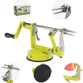 img 1 attached to 🍏 HouseMila Apple Peeler, Corer and Slicer - 3 in 1 Slinky Machine with Suction Base - Durable Heavy Duty Die Apple Peelers by HouseMila