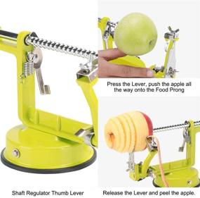 img 2 attached to 🍏 HouseMila Apple Peeler, Corer and Slicer - 3 in 1 Slinky Machine with Suction Base - Durable Heavy Duty Die Apple Peelers by HouseMila