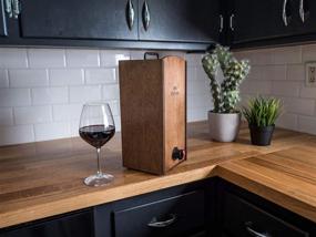 img 1 attached to 🍷 Winewood Boxed Wine Cover: Wooden Holder, Dispenser, and Case for 3 Liter Boxes - Walnut Stain