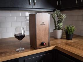 img 2 attached to 🍷 Winewood Boxed Wine Cover: Wooden Holder, Dispenser, and Case for 3 Liter Boxes - Walnut Stain