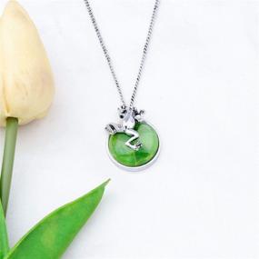 img 3 attached to 🐸 SEIRAA Frog Necklace - Green Frog Toad Pendant for Frog Enthusiasts: Unique Frogs Lover Gift and Frog-themed Jewelry