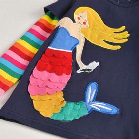 img 3 attached to DXTON Winter Crewneck T-Shirt for Toddler Girls - Clothing, Tops, Tees & Blouses