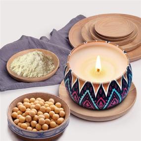 img 2 attached to 🕯️ Bohemian Aromatherapy Soy Candles: Exquisite Candle Gift Set for Body Relaxation - Ideal Christmas, Hanukkah, Birthday, or Housewarming Gifts for Women - 4.4 oz Scented Candles in a 4 Pack