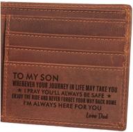 👨 customized engraved men's wallet accessories for father's birthday: personalized daughter's gifts - card cases, money organizers, and more logo