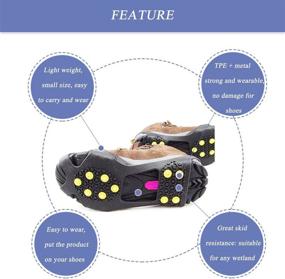 img 3 attached to 👣 HoFire Ice Cleats: Non-Slip Over Shoe/Boot Traction Grips with 10 Steel Studs & Stretchable Slip-on Design