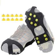 👣 hofire ice cleats: non-slip over shoe/boot traction grips with 10 steel studs & stretchable slip-on design логотип