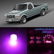 🎛️ high-performance super pink purple instrument cluster panel gauge speedometer tachometer dash led bulb lights kits with twist sockets - suitable for ford f150 f250 f350 1992-1996 (pack of 18) logo