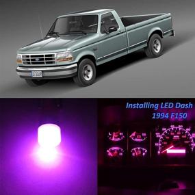 img 4 attached to 🎛️ High-Performance Super Pink Purple Instrument Cluster Panel Gauge Speedometer Tachometer Dash LED Bulb Lights Kits with Twist Sockets - Suitable for Ford F150 F250 F350 1992-1996 (Pack of 18)