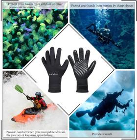 img 1 attached to 🧤 OMGear Neoprene Gloves - 3mm Flexible Thermal Wetsuit Gloves with Adjustable Waist Strap for Snorkeling, Scuba Diving, Surfing, Kayaking, Rafting, Spearfishing, and Sailing