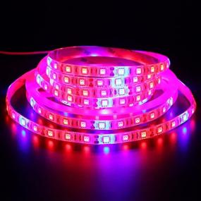 img 2 attached to 🌱 Xunata 16.4ft LED Grow Light Strip, SMD 5050 Waterproof Full Spectrum Red Blue 4:1 Rope Grow Light for Greenhouse Hydroponic Plant, 12V (IP67 Waterproof Tube, 4 Red:1 Blue)