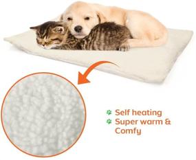 img 1 attached to PARTYSAVING PET Bed - Self Heating Snooze Pad Pet Bed Mat for Cats, Dogs, and Kittens - Travel or Home - White - Medium Size (1PACK or 2PACK) - APL1344, APL2255