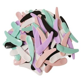 img 2 attached to 🎨 Hulless Mini Makeup Mask Spatula: 100 Pcs Disposable Curved Cosmetic Spatula Scoop – Multi-colored & Convenient!