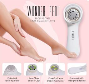 img 3 attached to 🦶 Wonder Pedi Electric Callus Remover: Professional Foot Care Tool for Shaving Hard Cracked Dead Skin - Electronic File for Effective Pedicures (Callus Remover)