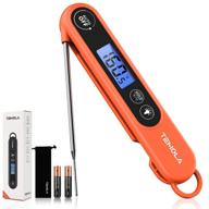 waterproof meat thermometer with backlight - instant read food thermometer for cooking, grill bbq, baking, smoker, deep fry - digital candy thermometer for kitchen - water milk oil liquids turkey (orange) logo