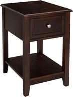 vasagle bottom nightstand storage reddish logo