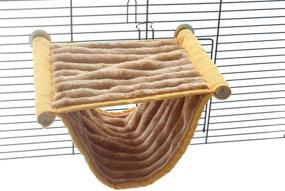 img 3 attached to 🐹 Cozy Bunkbed Hammock Cage: Ultimate Sleep & Play Platform for Hamsters and Mice with Warm Fleece