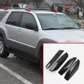 img 3 attached to 🏞️ Protective Roof Rack Leg Covers for Toyota 4Runner N210 2003-2009 - Black Finish