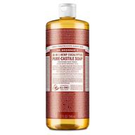 🌿 жидкое мыло dr. bronner's pure-castile с эвкалиптом (32 унции) - органическое мыло 18 в 1 для лица, тела, волос, белья, домашних животных и посуды - концентрированное, веганское, не содержит gmo логотип