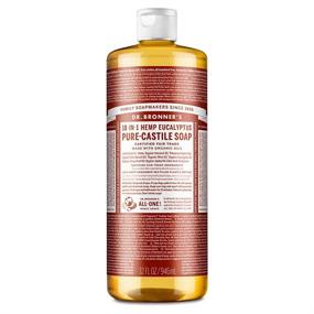 img 4 attached to 🌿 Жидкое мыло Dr. Bronner's Pure-Castile с эвкалиптом (32 унции) - Органическое мыло 18 в 1 для лица, тела, волос, белья, домашних животных и посуды - Концентрированное, веганское, не содержит GMO