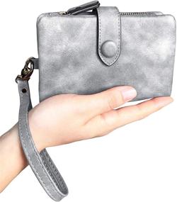 img 1 attached to 👛 Womens Bifold Leather Wallets Wristlet: Stylish Handbags & Wallets Combo for Women