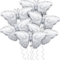 🎈 pack of 6 silver aluminum butterfly foil balloons for wedding, birthday, and anniversary party decoration логотип