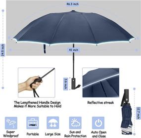 img 1 attached to 🌂 Reflective Automatic Windproof Umbrellas with Enhanced Protection