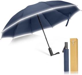 img 4 attached to 🌂 Reflective Automatic Windproof Umbrellas with Enhanced Protection