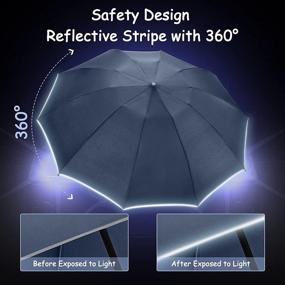 img 2 attached to 🌂 Reflective Automatic Windproof Umbrellas with Enhanced Protection