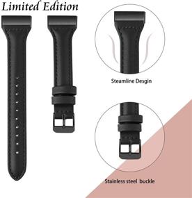 img 2 attached to 🤩 Stylish Leather Wristband for Fitbit Charge 4 and Charge 3 Smart Watch - Compatible with Men and Women