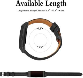 img 1 attached to 🤩 Stylish Leather Wristband for Fitbit Charge 4 and Charge 3 Smart Watch - Compatible with Men and Women