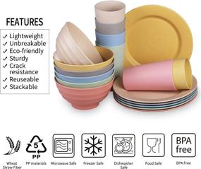 img 2 attached to Unbreakable Dinnerware for Children - Dishwasher & Microwave Safe