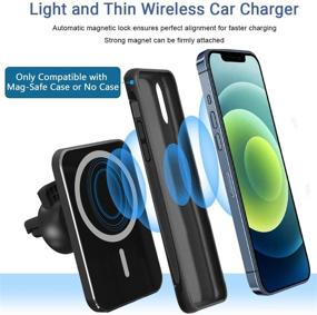 img 3 attached to 🚗 JAVONY Magnetic Car Air Vent Mount Wireless Car Charger Fast Holder - Automatic Clamping, 15W/10W/7.5W/5W Compatible with iPhone 12 Series & 12 Pro Max