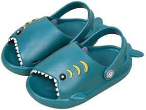 img 4 attached to Kivors Lightweight Non Slip Shark Green Numeric_8 Boys' Shoes for Sandals