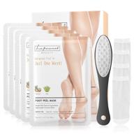 👣 revive your feet with foot peel mask (5 pairs): 3-in-1 foot peeling mask, scrubber & socks for cracked heels, callus remover, natural exfoliating for dead skin - perfect foot care kit for women & men logo